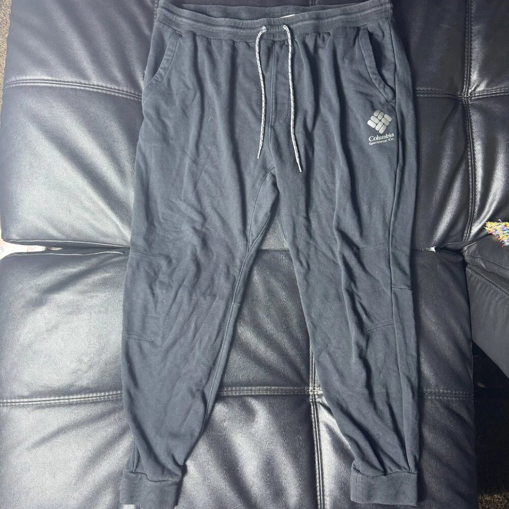 Columbia Men's Jogger Pants Black Elastic‎ Waist Straight Leg Slash Pocket XXL